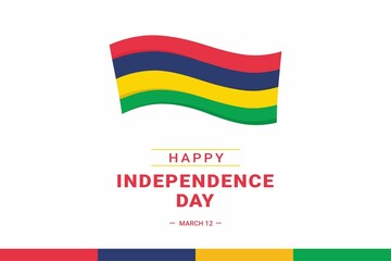 Mauritius Independence Day. Vector Illustration. The illustration is suitable for banners, flyers, stickers, cards, etc.	