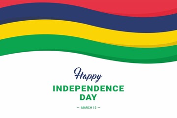 Fototapeta premium Mauritius Independence Day. Vector Illustration. The illustration is suitable for banners, flyers, stickers, cards, etc. 
