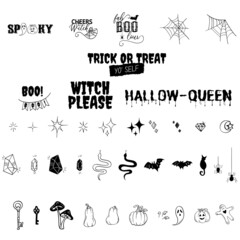 set of spooky icons for your design