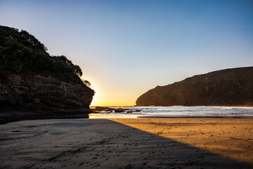 Sunset at O'Neill bay, New Zealand