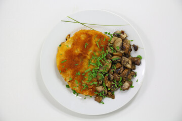 Celery cutlet with champignons