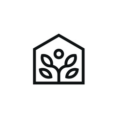 Plant Growth House Vector Logo Design