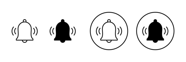 Bell Icons set. Notification sign and symbol for web site design