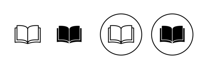 Book icons set. open book sign and symbol. ebook icon