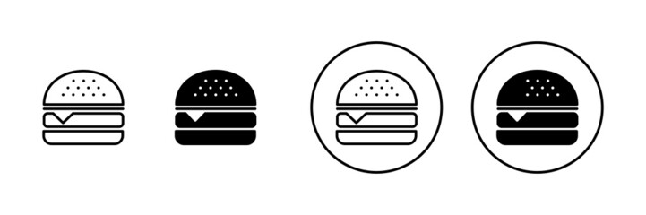 Burger icons set. burger sign and symbol. hamburger