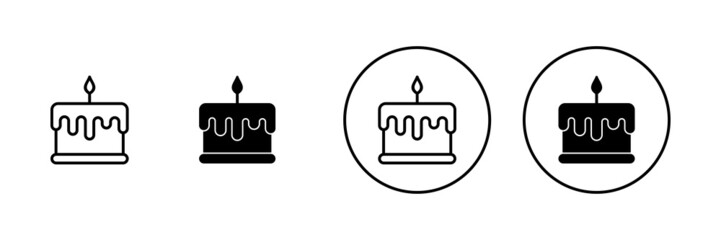 Cake icons set. Cake sign and symbol. Birthday cake icon