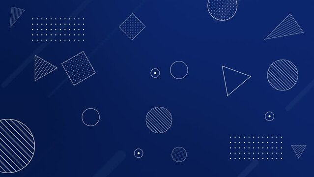 Abstract shape animation with a blue gradient. Seamless background of geometric design