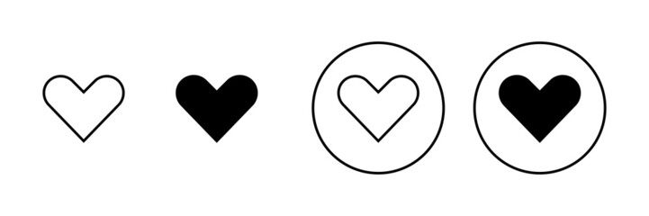 Love icons set. Heart sign and symbol. Like icon vector.