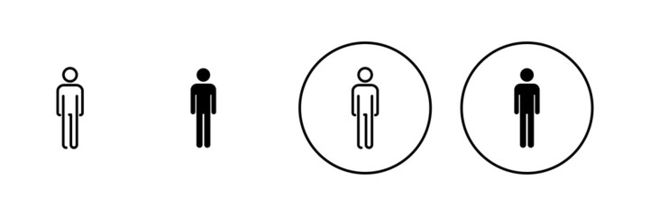 Man icons set. male sign and symbol. human symbol