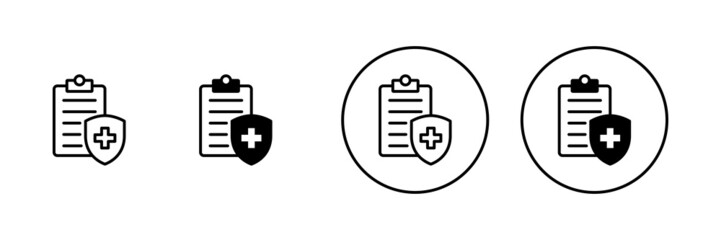 Medical insurance icons set. health insurance sign and symbol