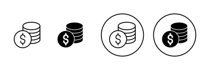 Money icons set. Money sign and symbol