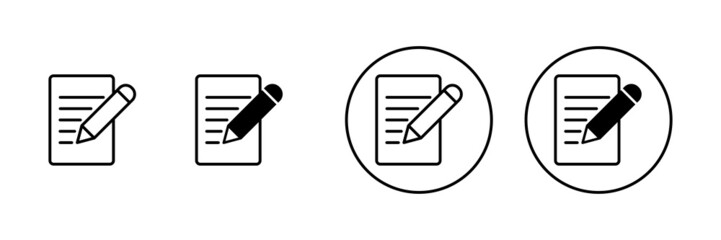 Note icons set. notepad sign and symbol