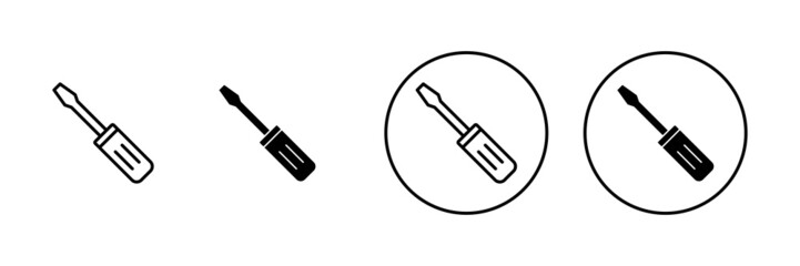 Screwdriver icons set.tools sign and symbol