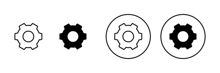 Setting Icons set. Cog Settings sign and symbol. Gear Sign