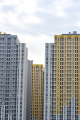 Obraz premium Bekasi, West Java, Indonesia, March 5th 2022. Apartment building tower at the heart of the town.