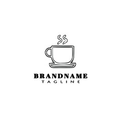 cup cartoon logo design template icon black isolated vector illustration