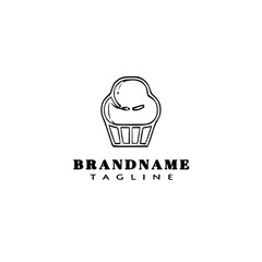 cupcake logo cartoon icon design template black isolated vector delicious