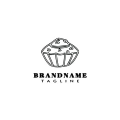 cupcake logo cartoon icon design template black isolated cute illustration