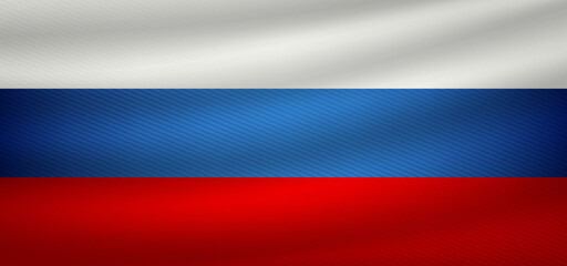 Naklejka premium russia flag grunge fabric texture design vector illustration