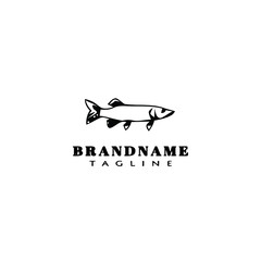 animal fish cartoon logo template icon design black isolated vector illustration