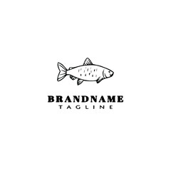 animal fish cartoon logo template icon design black isolated vector illustration