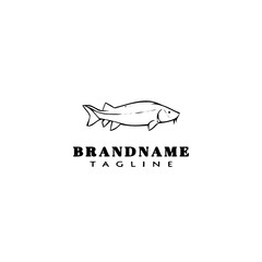 animal fish cartoon logo template icon design black isolated vector illustration