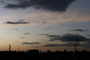 Naklejka premium Beautiful colorful orange sunset in Bogotá Colombia