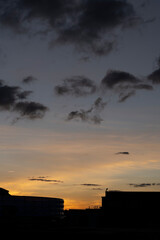 Beautiful colorful orange sunset in Bogotá Colombia