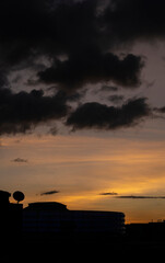 Beautiful colorful orange sunset in Bogot&aacute; Colombia