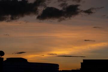 Beautiful colorful orange sunset in Bogotá Colombia