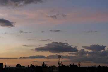 Beautiful colorful orange sunset in Bogot&aacute; Colombia