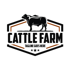 Cattle ranch farm ready made logo design. Cattle Ranch logo template - obrazy, fototapety, plakaty