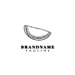 Obraz premium watermelon logo cartoon template icon design black vector illustration