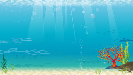 Fototapeta na wymiar Beautiful seabed background illustration