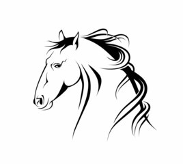 Silhouette head horse. vector illustration