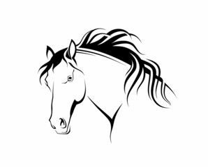 Silhouette head horse. vector illustration