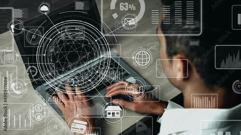 Aufkleber conceptual business dashboard for financial data analysis . 3d render computer graphic .