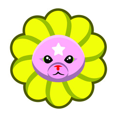 sunflower vector with cute cat face