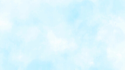 Blue watercolor vector background. Abstract hand paint watercolor sky and clouds