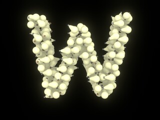 Lightbulb Themed Font  Letter W