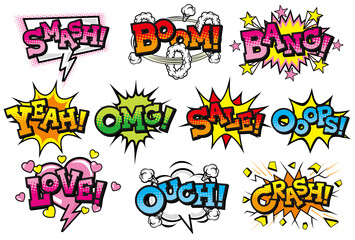 アメリカンコミック風吹き出し素材