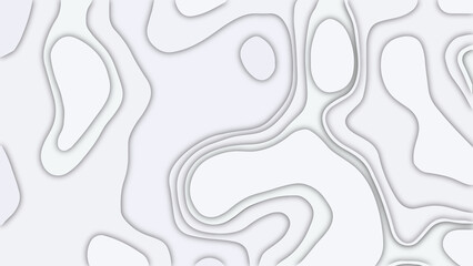 Abstract Topographic Contour Line Pattern in Black and White