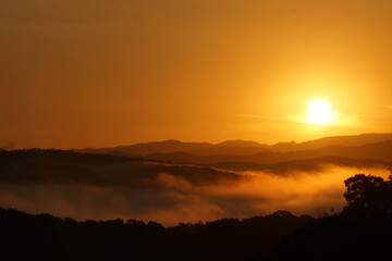 sunset in the mountains