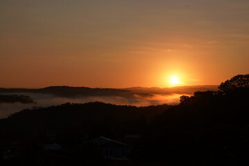 sunset in the mountains