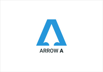 Logo initial letter A, with the hidden arrow symbol. Vector smart mark of letter A for a company that continues to grow