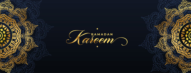 mandala arabic style ramadan kareem banner design