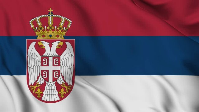 Serbia flag waving looping footage Full 4K (3840 x 2160) Realistic Serbia Flag Looping background. Looping Closeup Full 4K (3840 x 2160) footage. Serbia country flags. February 15