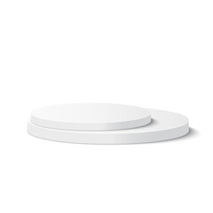 White circle blank product podium scene isolated on white background. Vector