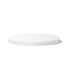 White circle blank product podium scene isolated on white background. Vector