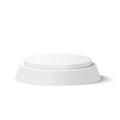White circle blank product podium scene isolated on white background. Vector